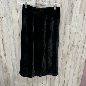 Vintage J Christopher Black Velvet Velour Midi Skirt Womens XS Rayon Modest